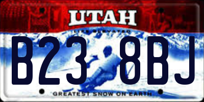 UT license plate B238BJ