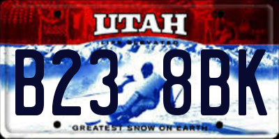 UT license plate B238BK