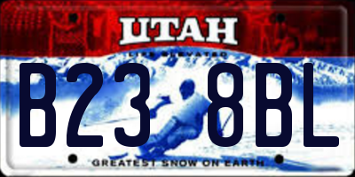 UT license plate B238BL