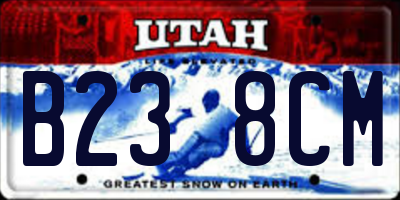 UT license plate B238CM
