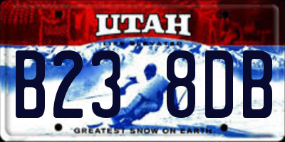 UT license plate B238DB