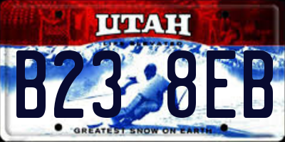 UT license plate B238EB