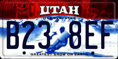 UT license plate B238EF