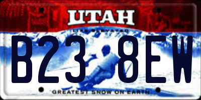 UT license plate B238EW