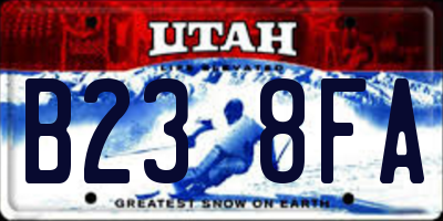 UT license plate B238FA