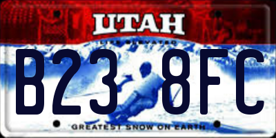 UT license plate B238FC