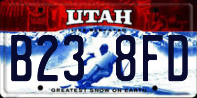 UT license plate B238FD