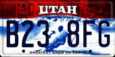 UT license plate B238FG