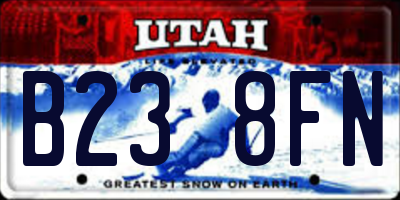 UT license plate B238FN