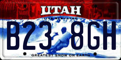 UT license plate B238GH