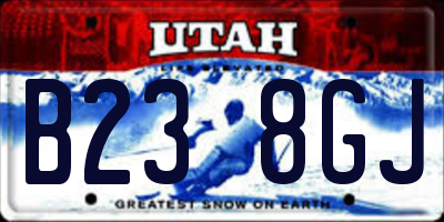UT license plate B238GJ