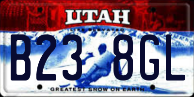 UT license plate B238GL