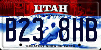 UT license plate B238HB
