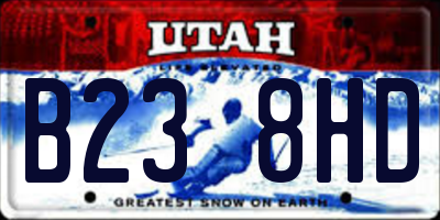 UT license plate B238HD