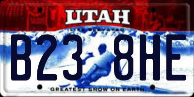UT license plate B238HE