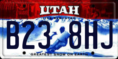 UT license plate B238HJ