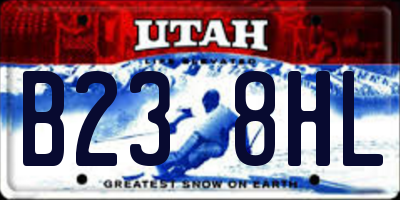 UT license plate B238HL