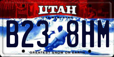 UT license plate B238HM