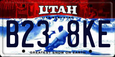 UT license plate B238KE