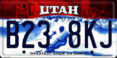 UT license plate B238KJ