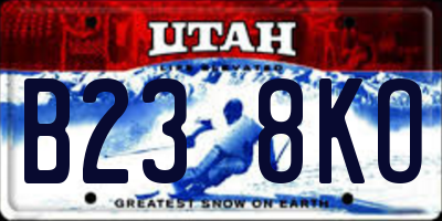UT license plate B238KO