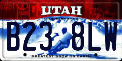 UT license plate B238LW