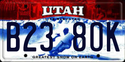 UT license plate B238OK