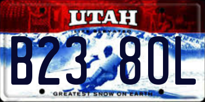 UT license plate B238OL