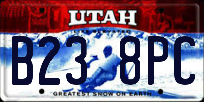 UT license plate B238PC