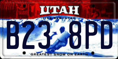 UT license plate B238PD