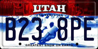UT license plate B238PE