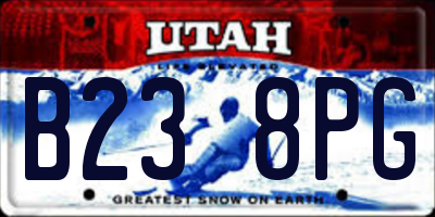 UT license plate B238PG