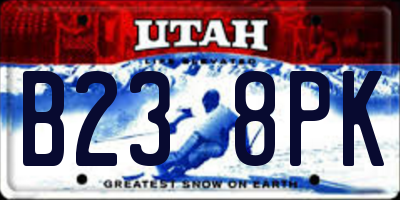 UT license plate B238PK