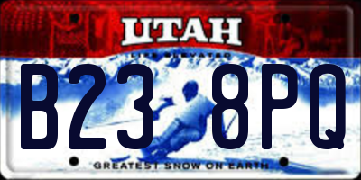 UT license plate B238PQ