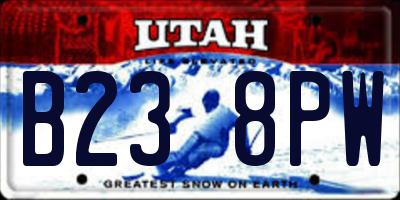 UT license plate B238PW