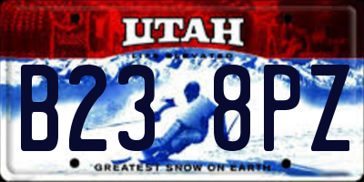 UT license plate B238PZ