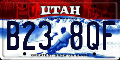 UT license plate B238QF