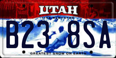UT license plate B238SA