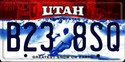 UT license plate B238SQ