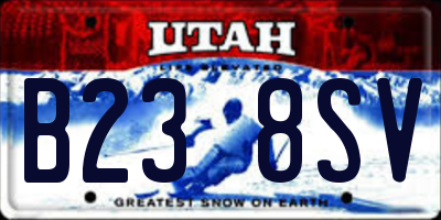 UT license plate B238SV