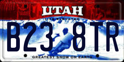 UT license plate B238TR