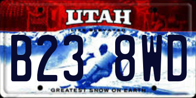 UT license plate B238WD