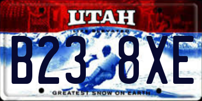 UT license plate B238XE