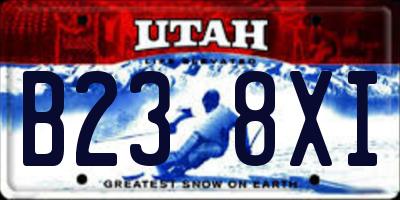 UT license plate B238XI