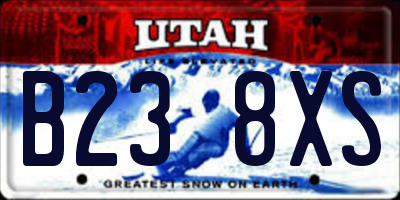 UT license plate B238XS