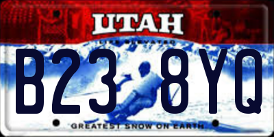 UT license plate B238YQ