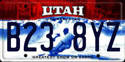 UT license plate B238YZ