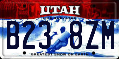 UT license plate B238ZM