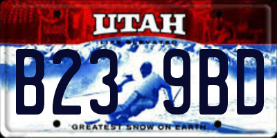 UT license plate B239BD