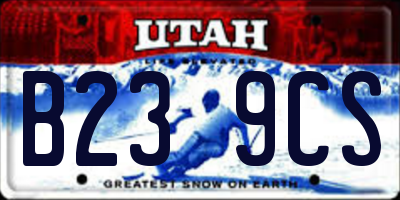 UT license plate B239CS